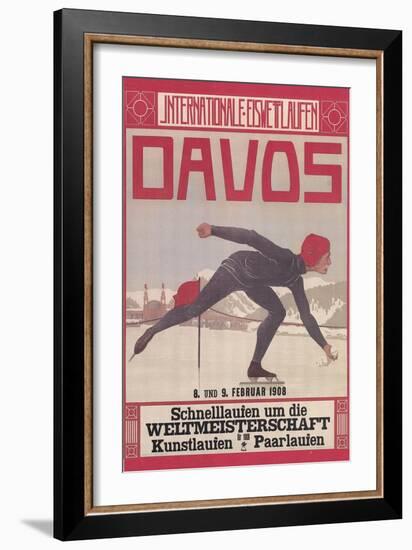 Poster for Speed Skating in Davos-null-Framed Art Print