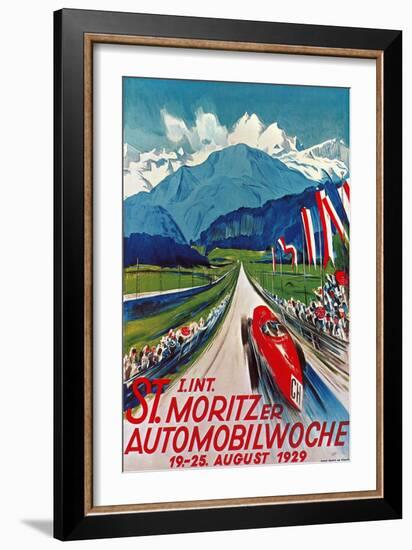 Poster for St. Moritz Car Show--Framed Giclee Print