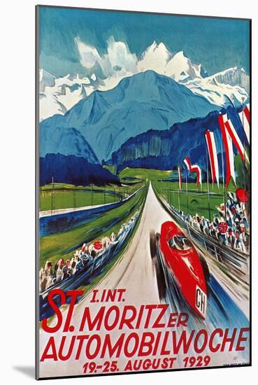 Poster for St. Moritz Car Show-null-Mounted Giclee Print