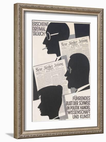 Poster for Swiss Newspaper-null-Framed Giclee Print