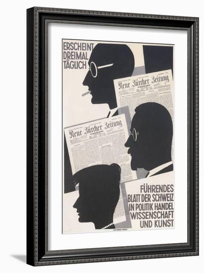 Poster for Swiss Newspaper-null-Framed Giclee Print