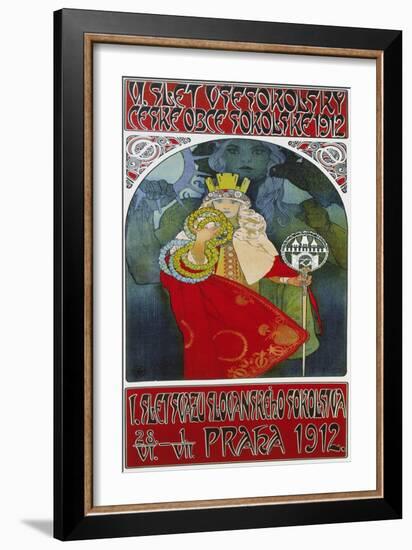 Poster for the 6th Meeting of the Czech Sokol-Union, Prague 1912-Alphonse Mucha-Framed Giclee Print