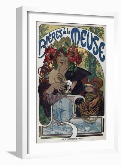 Poster for the Bieres De La Meuse, 1897-Alphonse Mucha-Framed Giclee Print