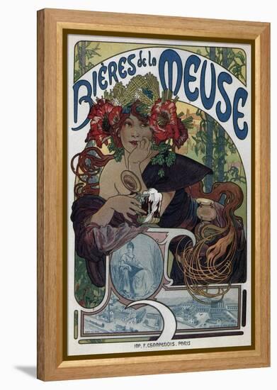 Poster for the Bieres De La Meuse, 1897-Alphonse Mucha-Framed Premier Image Canvas