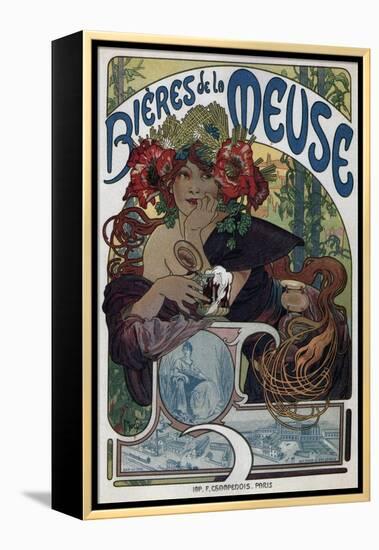 Poster for the Bieres De La Meuse, 1897-Alphonse Mucha-Framed Premier Image Canvas