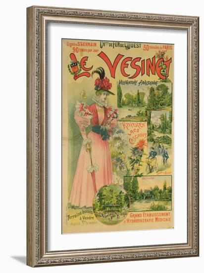 Poster for the Chemins de Fer de L'Ouest to Le Vesinet, circa 1895-1900-Albert Robida-Framed Giclee Print