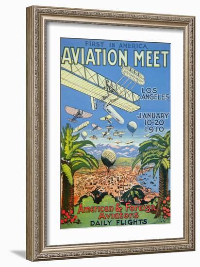 Poster for the First America Aviation Meet, Los Angeles, 1910-null-Framed Giclee Print