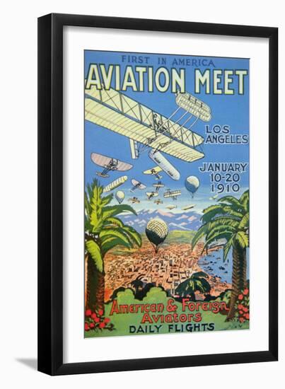 Poster for the First America Aviation Meet, Los Angeles, 1910-null-Framed Giclee Print