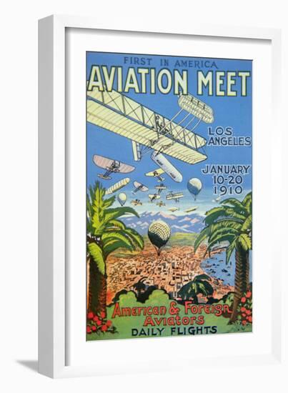 Poster for the First America Aviation Meet, Los Angeles, 1910-null-Framed Giclee Print