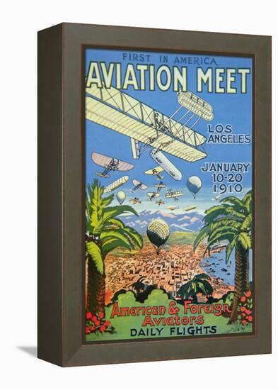 Poster for the First America Aviation Meet, Los Angeles, 1910-null-Framed Premier Image Canvas