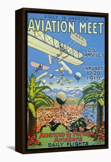 Poster for the First America Aviation Meet, Los Angeles, 1910-null-Framed Premier Image Canvas