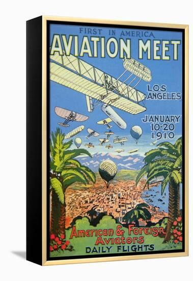 Poster for the First America Aviation Meet, Los Angeles, 1910-null-Framed Premier Image Canvas