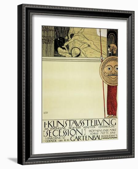 Poster for the First Art Exhibition of the Secession Art Movement, 1898-Gustav Klimt-Framed Giclee Print