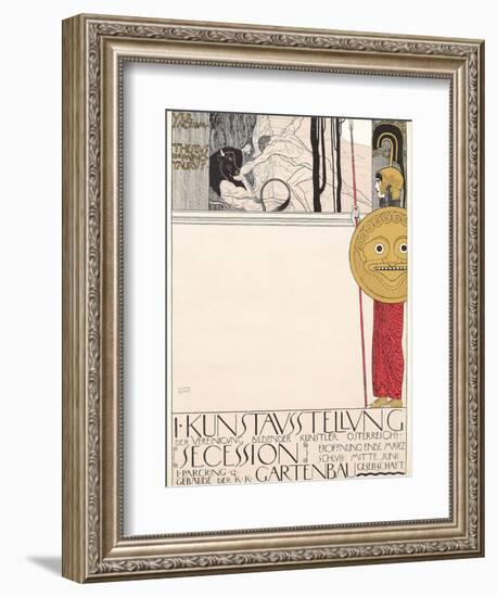 Poster for the First Secessionist Exhibition in Vienna in 1898 (Censored Version), 1898-Gustav Klimt-Framed Giclee Print