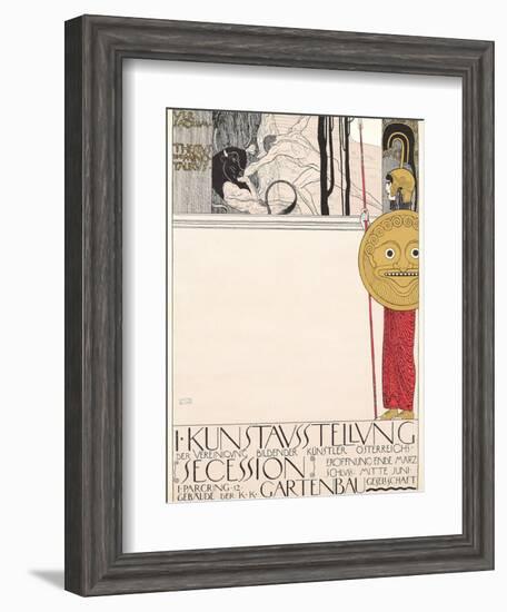 Poster for the First Secessionist Exhibition in Vienna in 1898 (Censored Version), 1898-Gustav Klimt-Framed Giclee Print