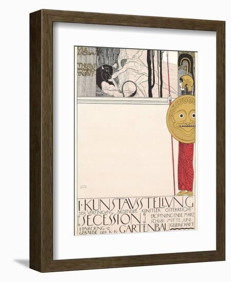 Poster for the First Secessionist Exhibition in Vienna in 1898 (Censored Version), 1898-Gustav Klimt-Framed Giclee Print