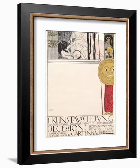 Poster for the First Secessionist Exhibition in Vienna in 1898 (Censored Version), 1898-Gustav Klimt-Framed Giclee Print