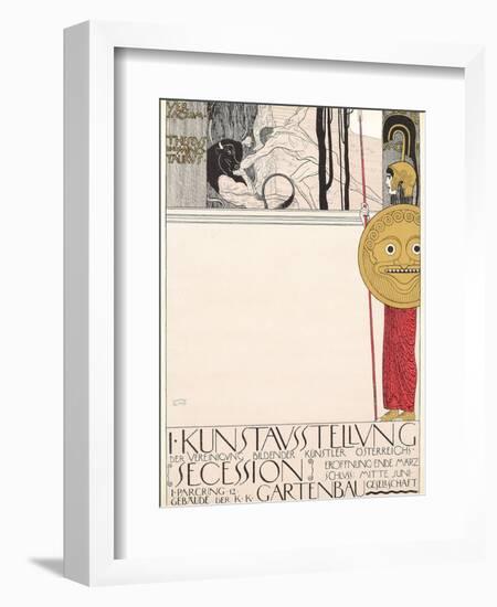 Poster for the First Secessionist Exhibition in Vienna in 1898 (Censored Version), 1898-Gustav Klimt-Framed Giclee Print