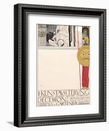 Poster for the First Secessionist Exhibition in Vienna in 1898 (Censored Version), 1898-Gustav Klimt-Framed Giclee Print