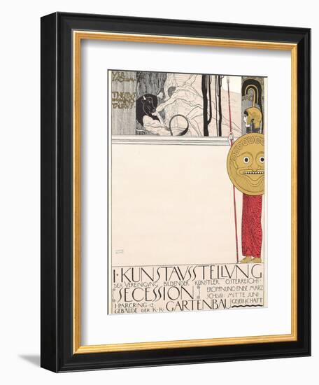 Poster for the First Secessionist Exhibition in Vienna in 1898 (Censored Version), 1898-Gustav Klimt-Framed Giclee Print