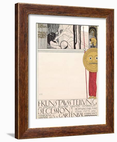 Poster for the First Secessionist Exhibition in Vienna in 1898 (Censored Version), 1898-Gustav Klimt-Framed Giclee Print