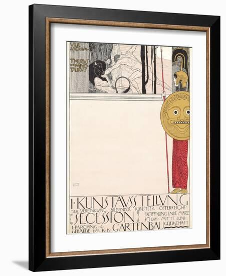 Poster for the First Secessionist Exhibition in Vienna in 1898 (Censored Version), 1898-Gustav Klimt-Framed Giclee Print