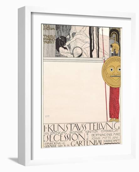 Poster for the First Secessionist Exhibition in Vienna in 1898 (Censored Version), 1898-Gustav Klimt-Framed Giclee Print