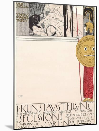 Poster for the First Secessionist Exhibition in Vienna in 1898 (Censored Version), 1898-Gustav Klimt-Mounted Giclee Print