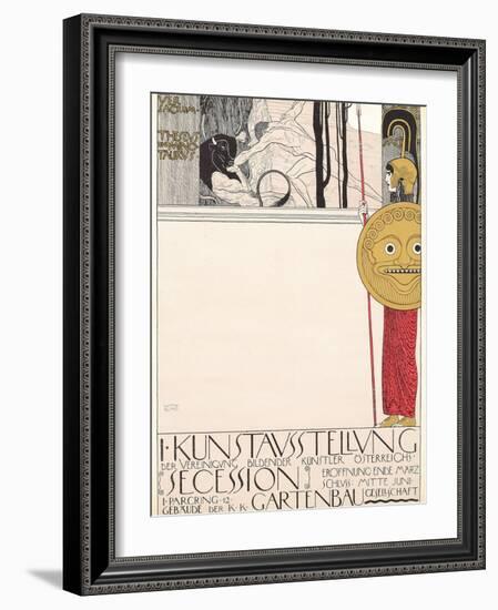 Poster for the First Secessionist Exhibition in Vienna in 1898 (Censored Version), 1898-Gustav Klimt-Framed Giclee Print