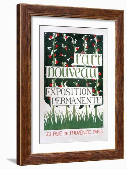 Poster for the Gallery L'Art Nouveau, Paris, 1896-Felix Edouard Vallotton-Framed Giclee Print