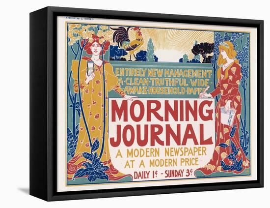 Poster for the Morning Journal New York, a Modern Newspaper at a Modern Price-Louis John Rhead-Framed Premier Image Canvas