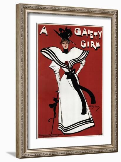 Poster for the Musical Comedy a Gaiety Girl by Sidney Jones, 1893-Dudley Hardy-Framed Giclee Print