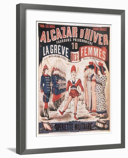 Poster for the Operetta La Grêve Des Femmes by A. De Villebichot, 1879-1880-Charles Lévy-Framed Giclee Print