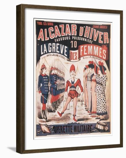 Poster for the Operetta La Grêve Des Femmes by A. De Villebichot, 1879-1880-Charles Lévy-Framed Giclee Print