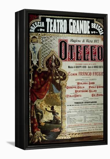 Poster for the production of Othello by Giuseppe Verdi in Brescia, Teatro Grande, 1887-null-Framed Premier Image Canvas