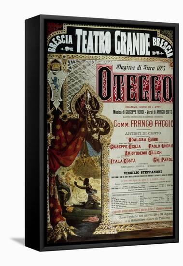 Poster for the production of Othello by Giuseppe Verdi in Brescia, Teatro Grande, 1887-null-Framed Premier Image Canvas