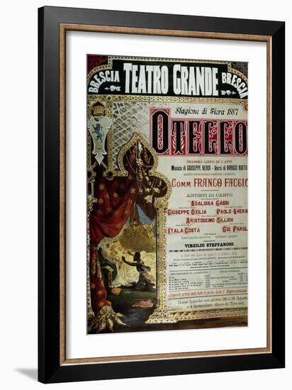 Poster for the production of Othello by Giuseppe Verdi in Brescia, Teatro Grande, 1887-null-Framed Giclee Print