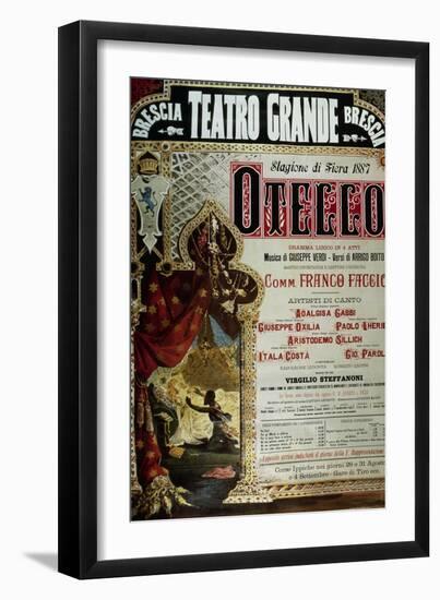 Poster for the production of Othello by Giuseppe Verdi in Brescia, Teatro Grande, 1887-null-Framed Giclee Print