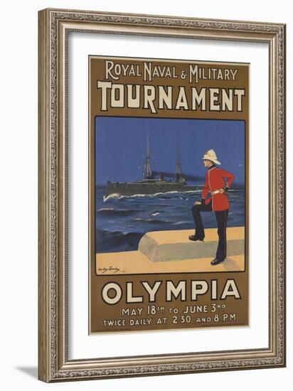 Poster for the Royal Naval and Military Tournament, 1910 (Colour Litho)-Dudley Hardy-Framed Giclee Print