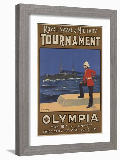 Poster for the Royal Naval and Military Tournament, 1910 (Colour Litho)-Dudley Hardy-Framed Giclee Print