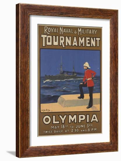 Poster for the Royal Naval and Military Tournament, 1910 (Colour Litho)-Dudley Hardy-Framed Giclee Print