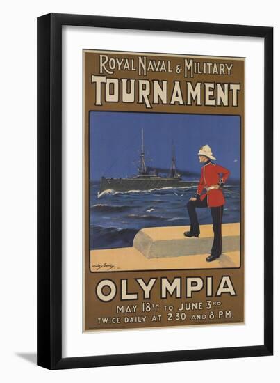 Poster for the Royal Naval and Military Tournament, 1910 (Colour Litho)-Dudley Hardy-Framed Giclee Print