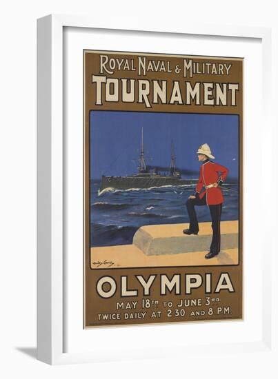 Poster for the Royal Naval and Military Tournament, 1910 (Colour Litho)-Dudley Hardy-Framed Giclee Print