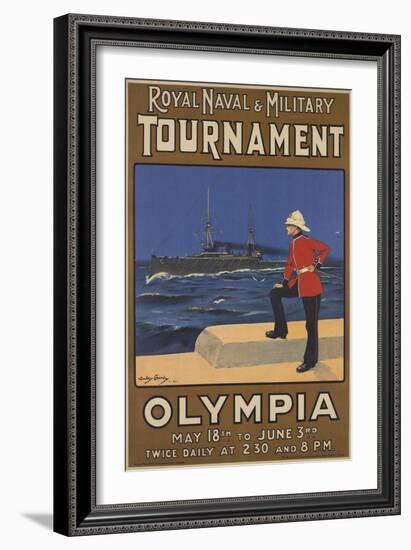 Poster for the Royal Naval and Military Tournament, 1910 (Colour Litho)-Dudley Hardy-Framed Giclee Print