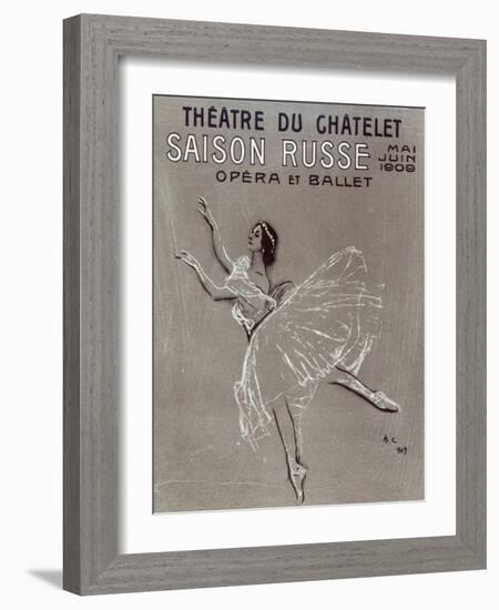 Poster for the 'saison Russe' at the Theatre Du Chatelet, 1909-Valentin Aleksandrovich Serov-Framed Giclee Print