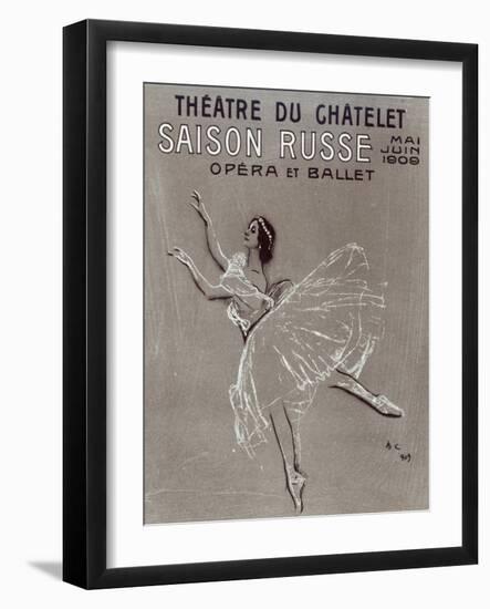 Poster for the 'saison Russe' at the Theatre Du Chatelet, 1909-Valentin Aleksandrovich Serov-Framed Giclee Print