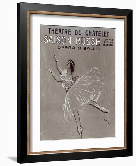 Poster for the 'saison Russe' at the Theatre Du Chatelet, 1909-Valentin Aleksandrovich Serov-Framed Giclee Print