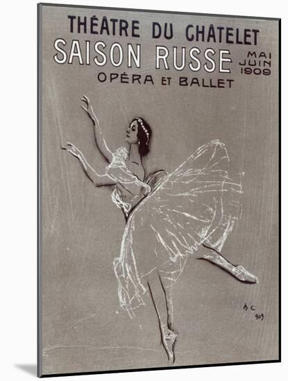 Poster for the 'saison Russe' at the Theatre Du Chatelet, 1909-Valentin Aleksandrovich Serov-Mounted Giclee Print