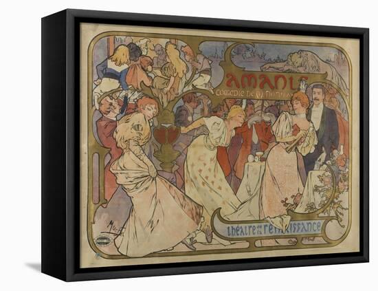 Poster for the Show "Les Amants"-Alphonse Mucha-Framed Premier Image Canvas