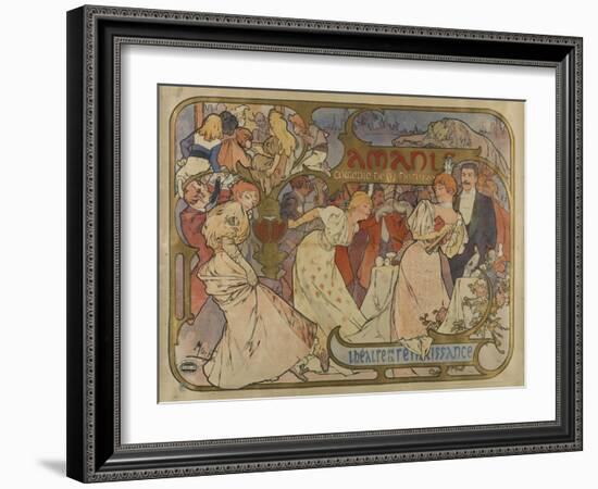 Poster for the Show "Les Amants"-Alphonse Mucha-Framed Giclee Print